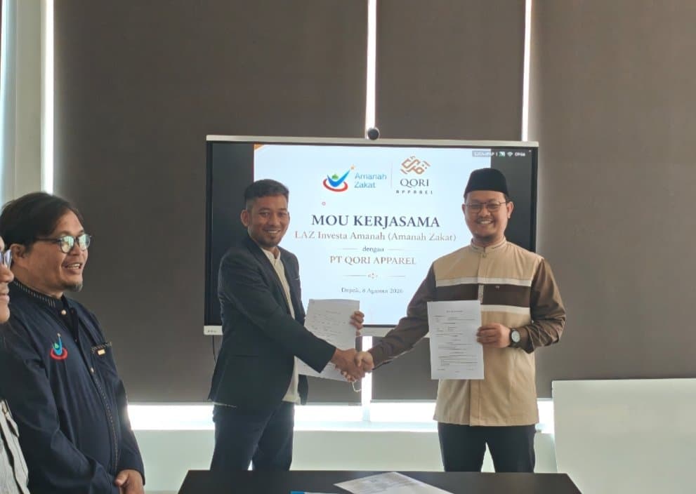 Perkuat Sinergi Kebaikan dan Pemberdayaan Umat, LAZ Investa Amanah (Amanah Zakat) Resmi Menandatangani MoU Kerjasama dengan PT Qori Apparel