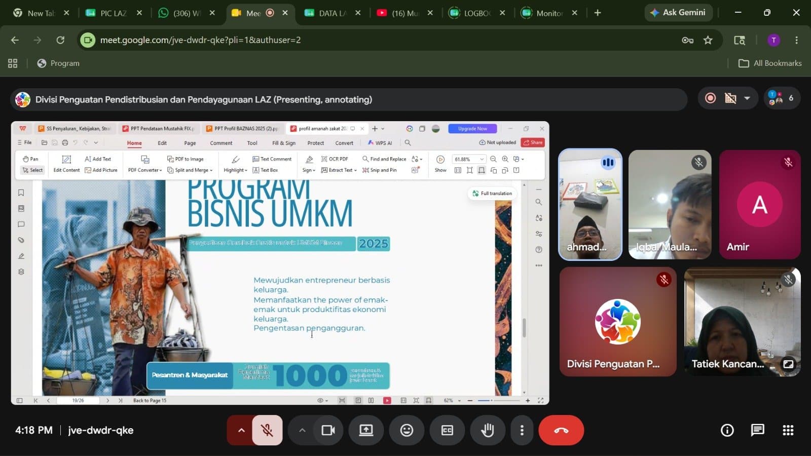 silaturahmi dan konsolidasi penyaluran program secara online bersama LAZ Investa Amanah